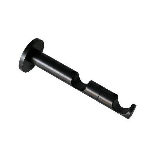 Chicago Double Curtain Rod Bracket, 2-Track, Open, 20mm Diameter, Matte Black - Gomix Brands Outlet